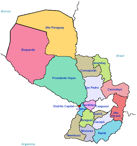 mapa departamentos